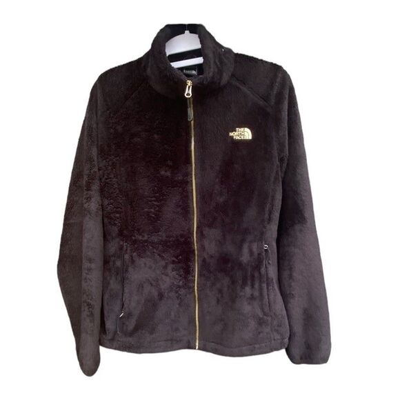 The North Face Osito Black Curry Gold fuzzy fleece jacket Women's Size Medium M - Picture 1 of 10